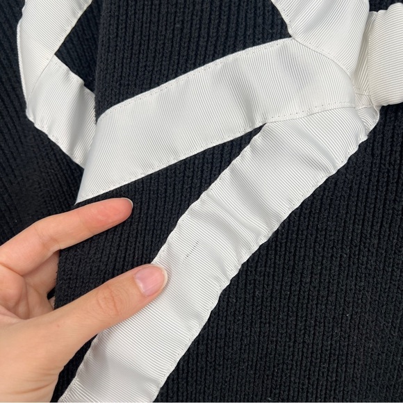 Free People x Tricia Fix Exploded Bow Black Knit Reworked Oversized Sweater S - Picture 5 of 9